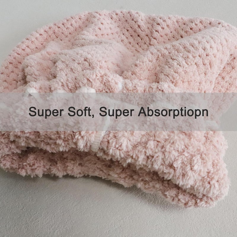 Jseng 3PC Microfiber Hair Towel Caps, Extrame Soft & Ultra Absorbent, Fast Drying Hair Drying Caps Towel Turban Wrap for Wet Hair Women - Image 4